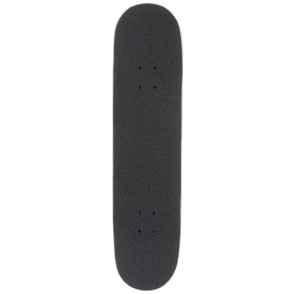 Black skateboard deck on a white background