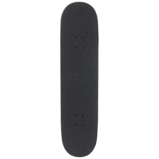 Black skateboard deck on a white background