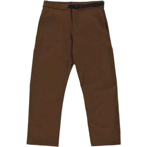 Brown pants with a belt on a white background