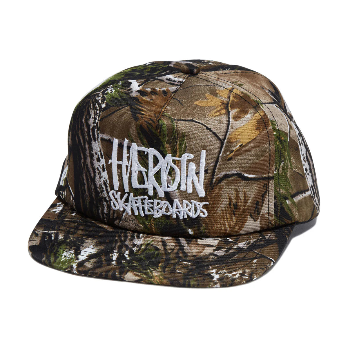 Heroin Hat Script Nylon Snapback Camo