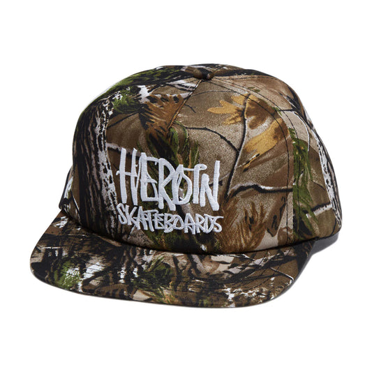 Heroin Hat Script Nylon Snapback Camo