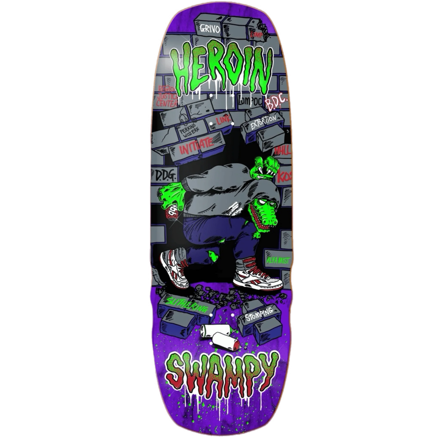 Heroin Skateboard Deck Swampy Stomp 10.5