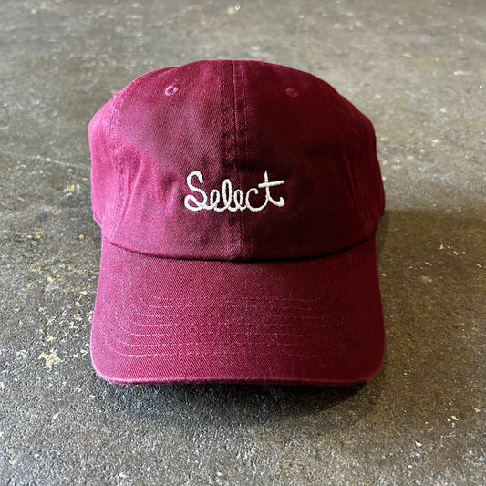 Select Hat Script Logo Burgundy
