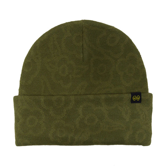 Krooked Beanie Flowers Eyes Clip Olive