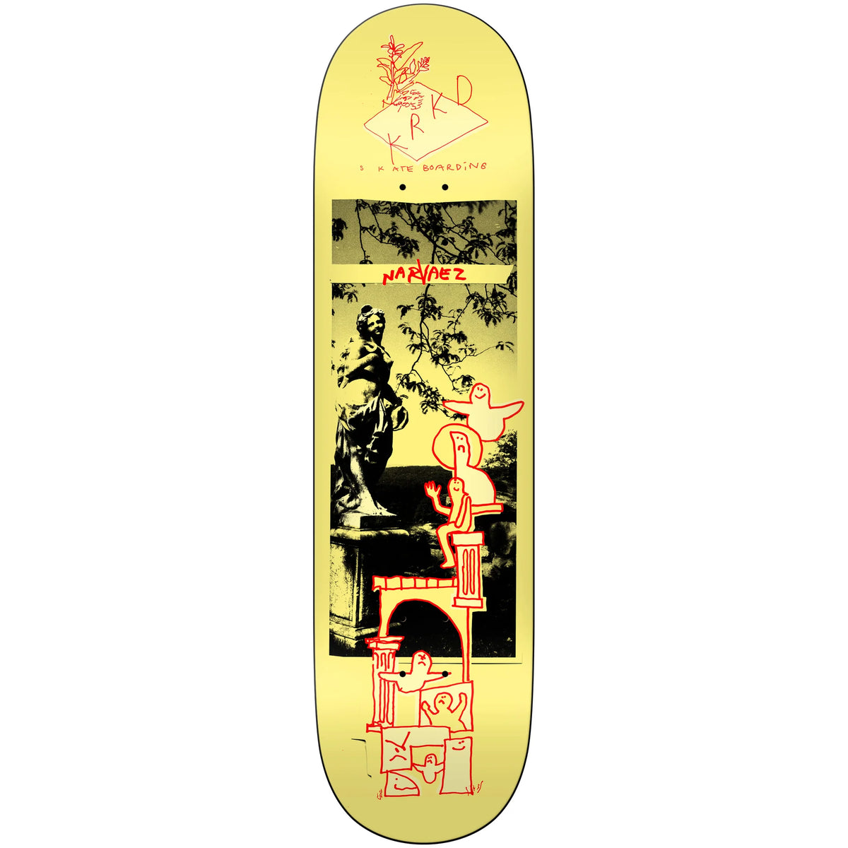 Krooked Skateboard Deck Narvaez Sculpture Garden 8.38