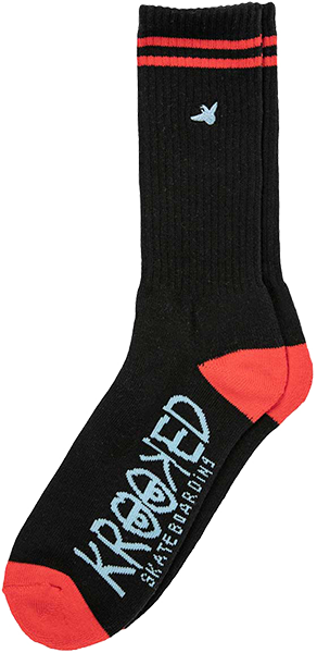 Krooked Socks OG Bird Embroidered Black Red
