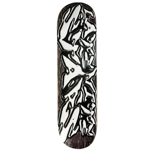 Late Nite Stars Skateboard Deck Liquid Metal Logo 8.25