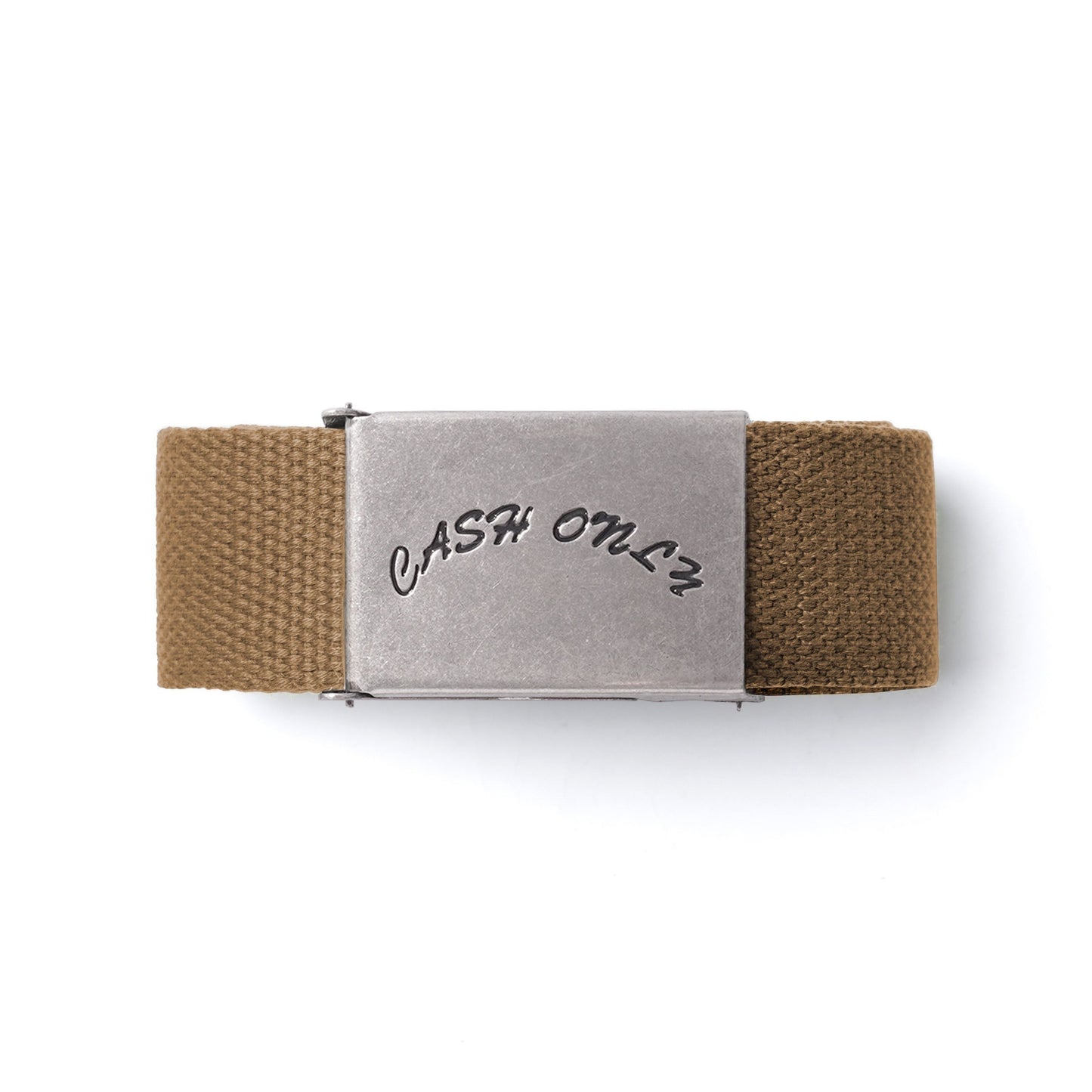 Cash Only Logo Web Belt Brown