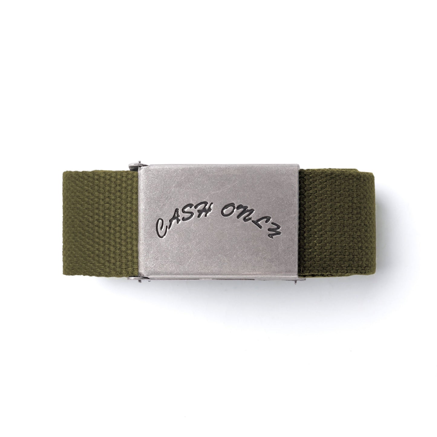 Cash Only Logo Web Belt Green