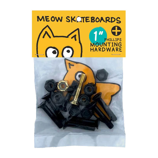 Meow Hardware 1 Inch Phillips Black Gold