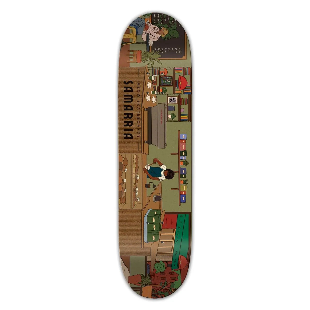 Meow Skateboard Deck Brevard Coffee Shop 8.0