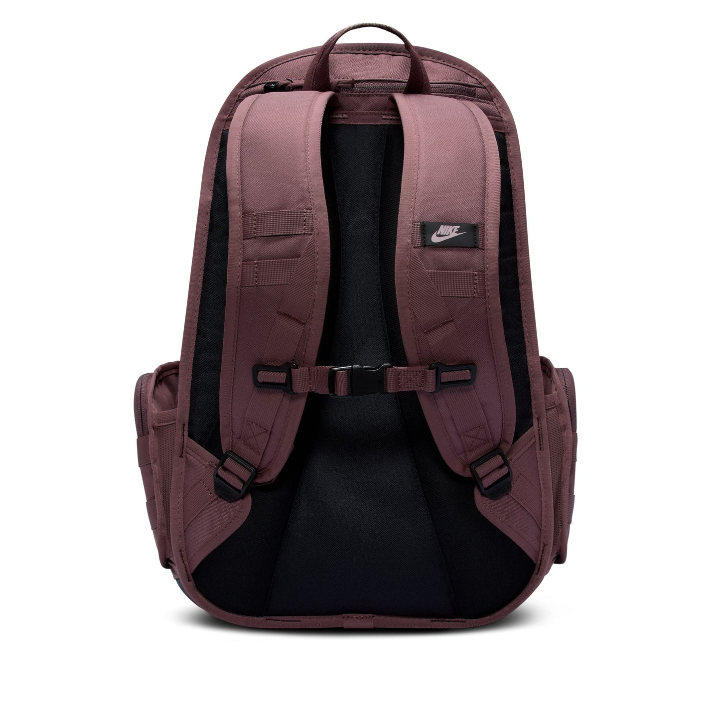 Maroon backpack with a visible brand logo on a white background
