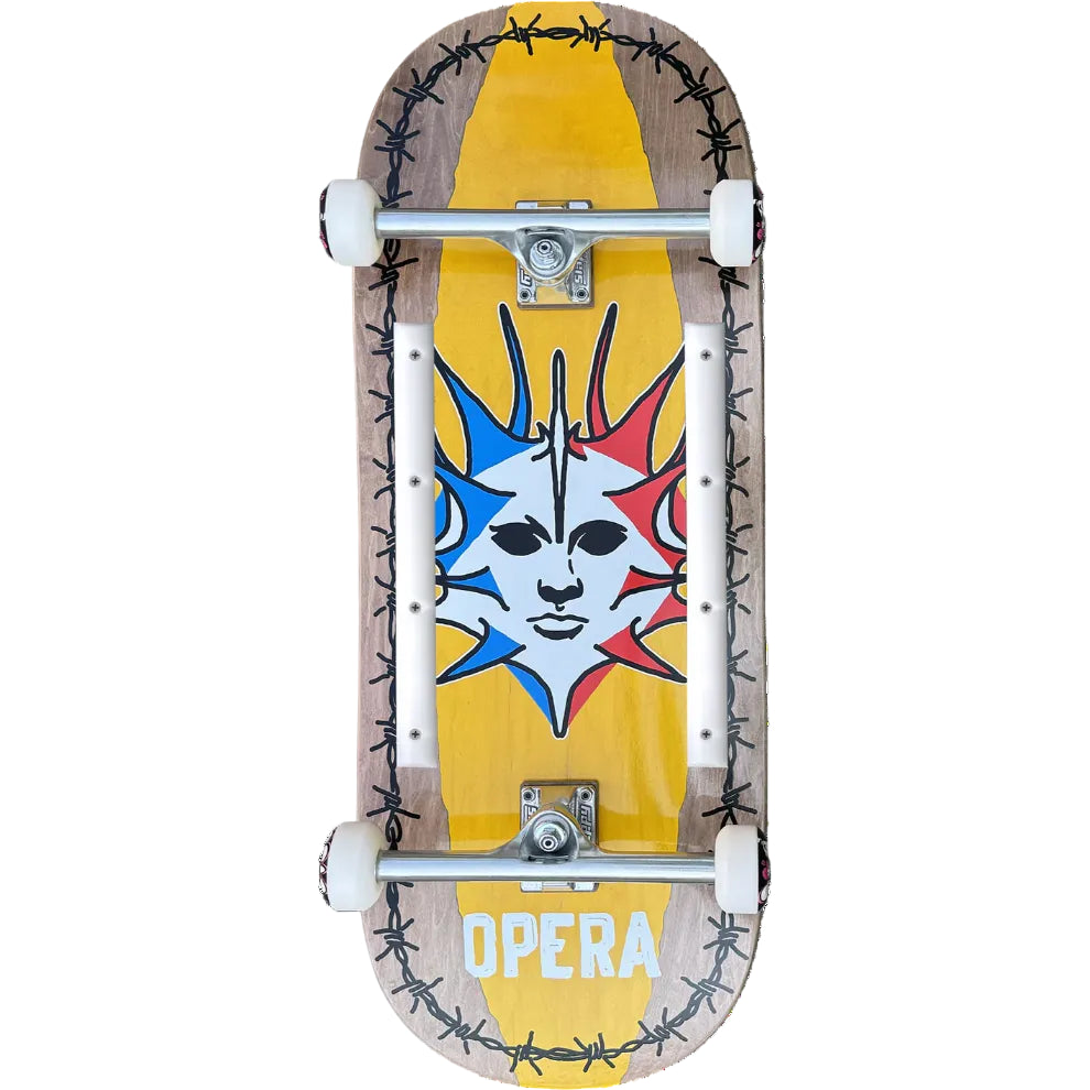 Opera Complete Skateboard Fatties Torn Spike Brown Yellow 12.0