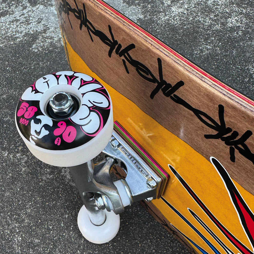 Opera Complete Skateboard Fatties Torn Spike Brown Yellow 12.0