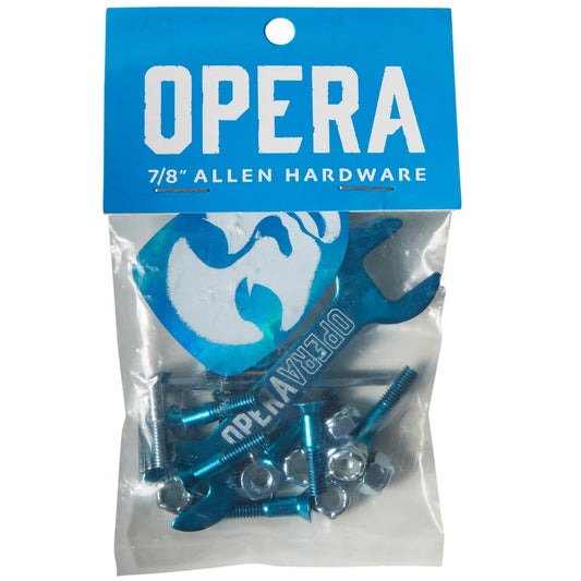 Packaged Allen hardware with 'Opera' branding on a blue label.