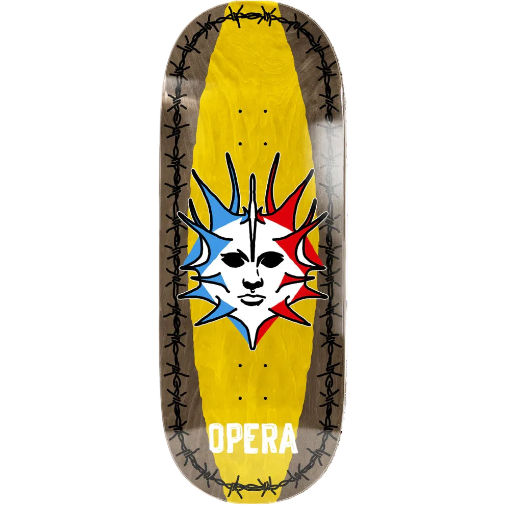 Opera Skateboard Deck Fatties Torn Spike ex7 Brown Yellow 12.0