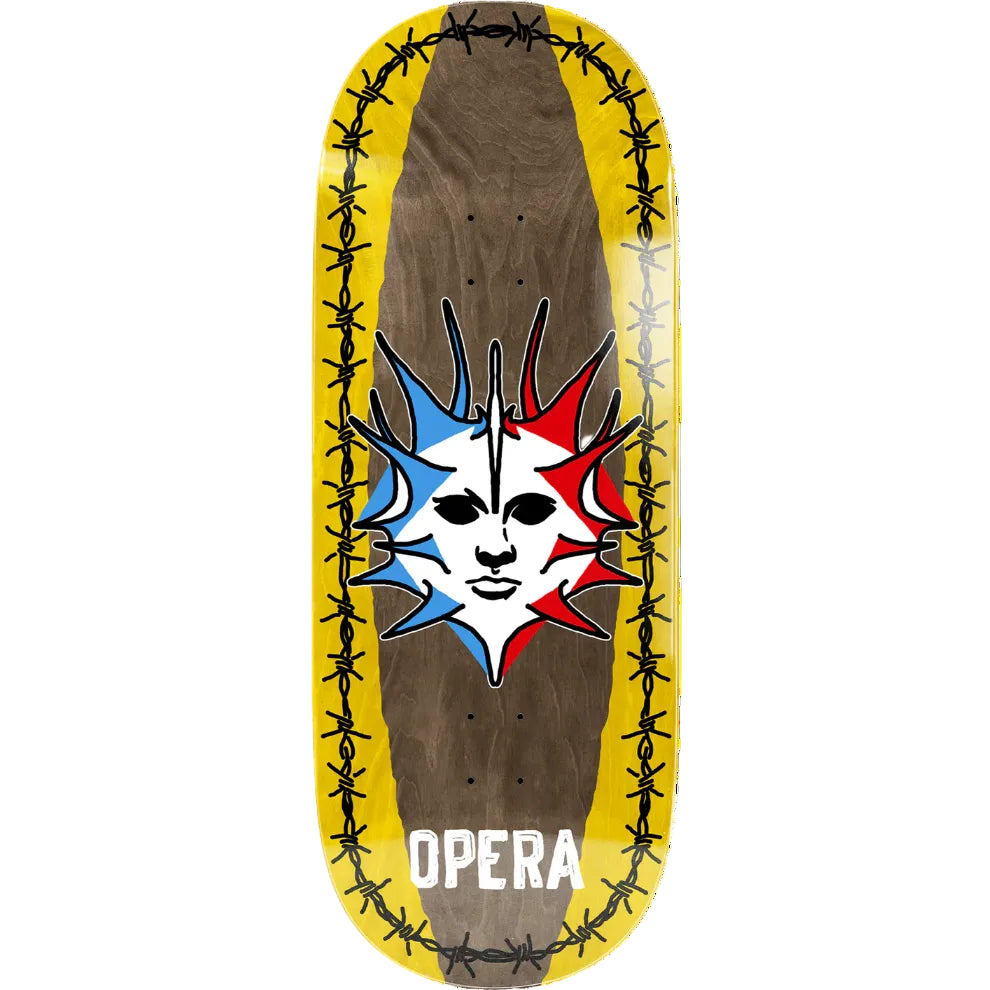 Opera Skateboard Deck Fatties Torn Spike ex7 Brown Yellow 12.0