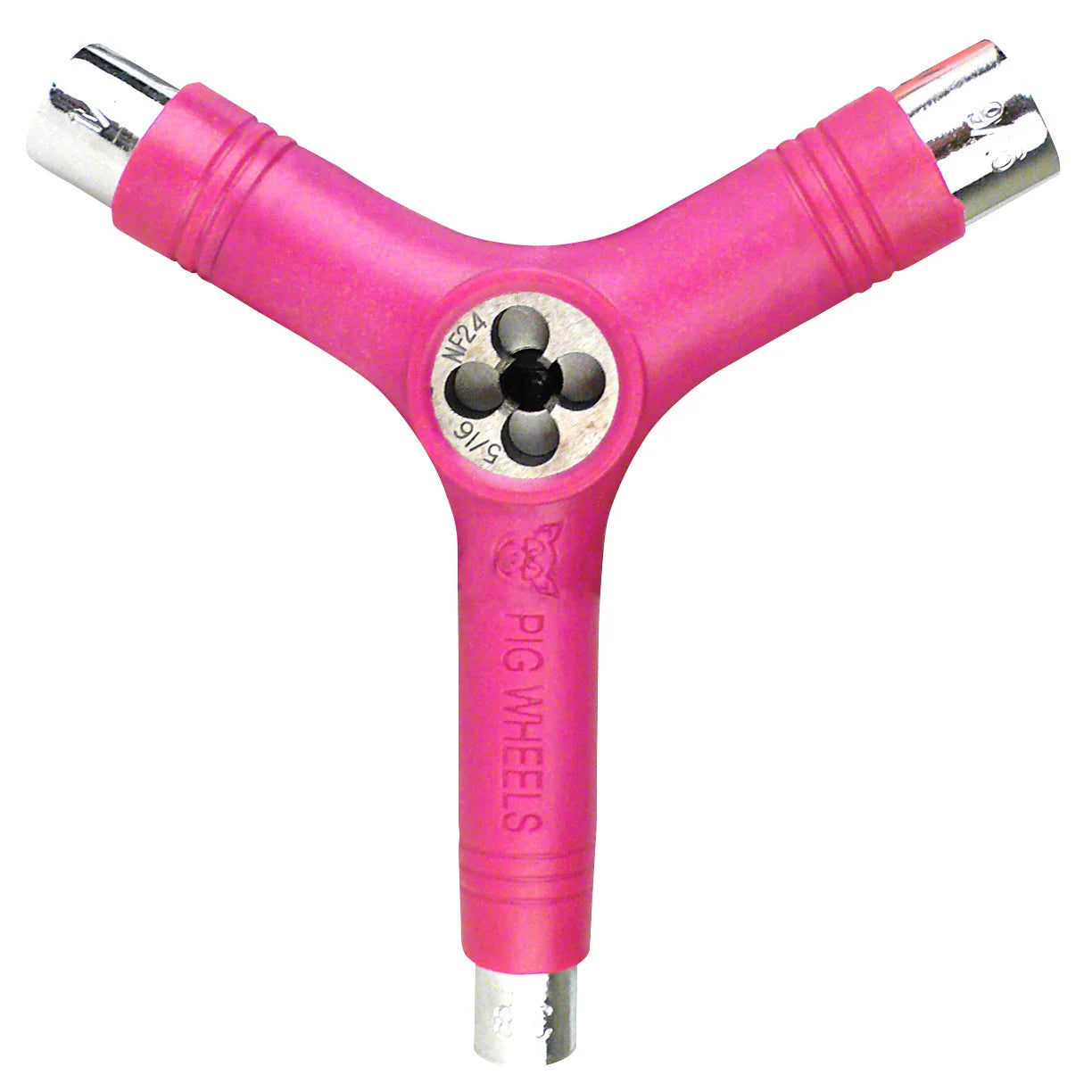 Pig Skateboard Tool Tri Socket Threader Neon Pink