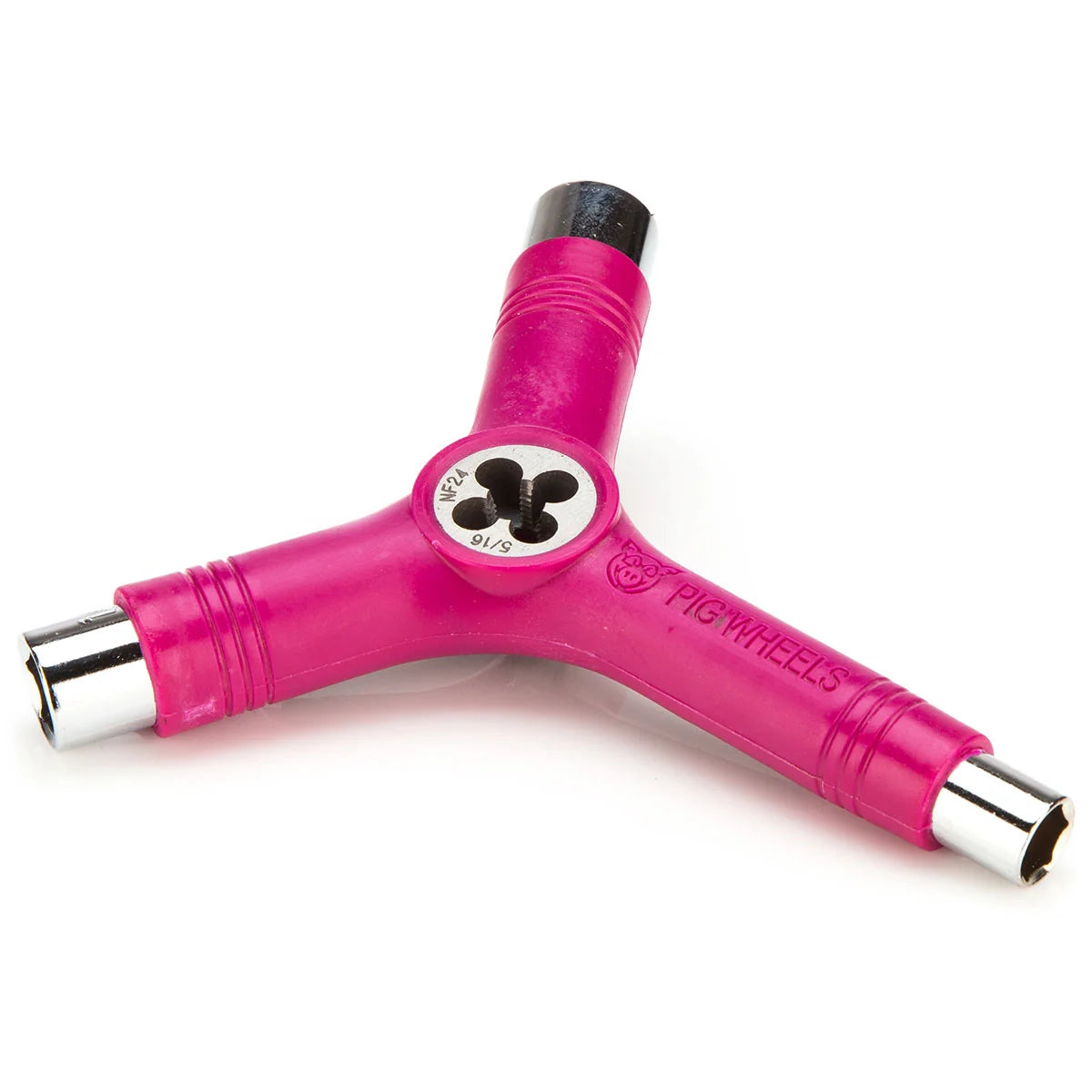 Pig Skateboard Tool Tri Socket Threader Neon Pink