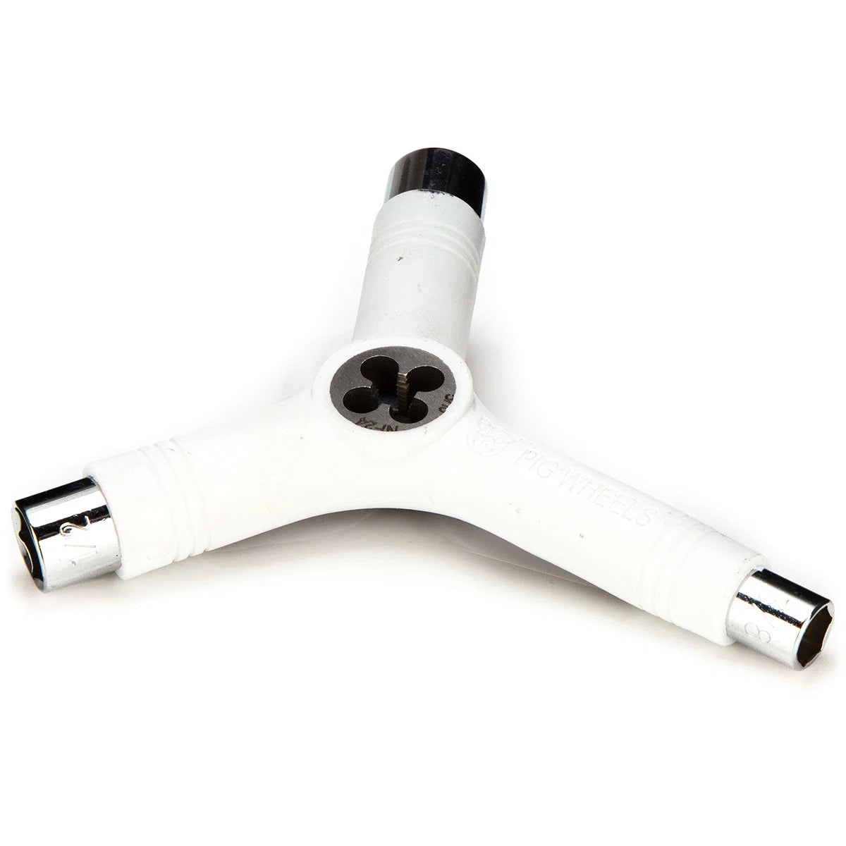 Pig Skateboard Tool Tri Socket Threader White
