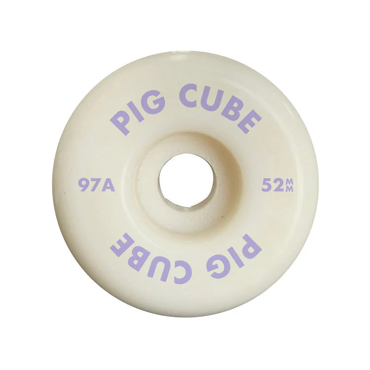 White wheel with 'Pig Cube' branding on a white background