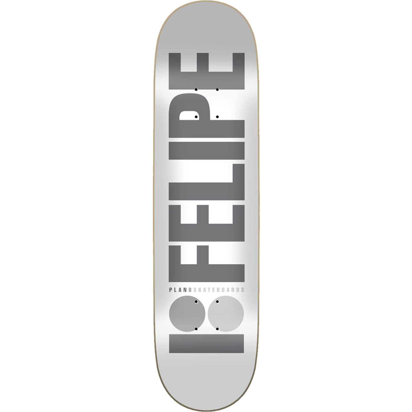 Skateboard deck with 'LOFELPE' branding on a white background