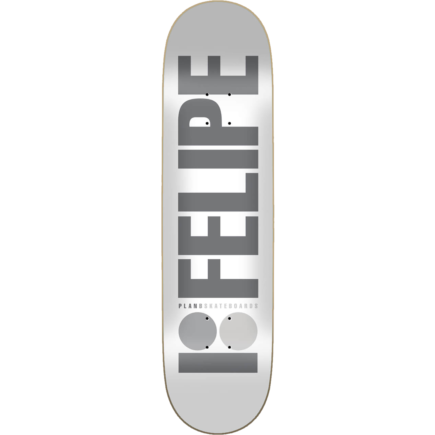 Skateboard deck with 'LOFELPE' branding on a white background
