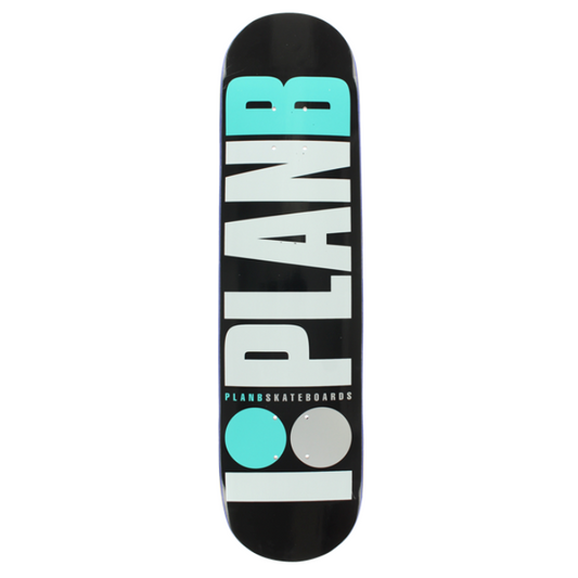 Skateboard deck with 'PLANB' logo on a white background