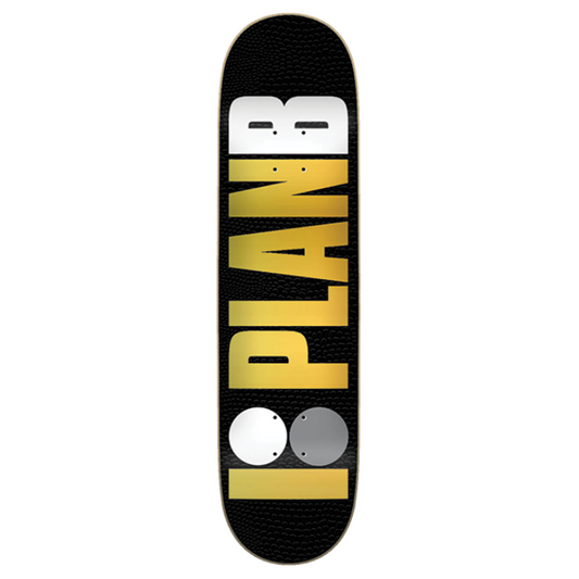 Skateboard deck with 'PLAN B' logo on a white background