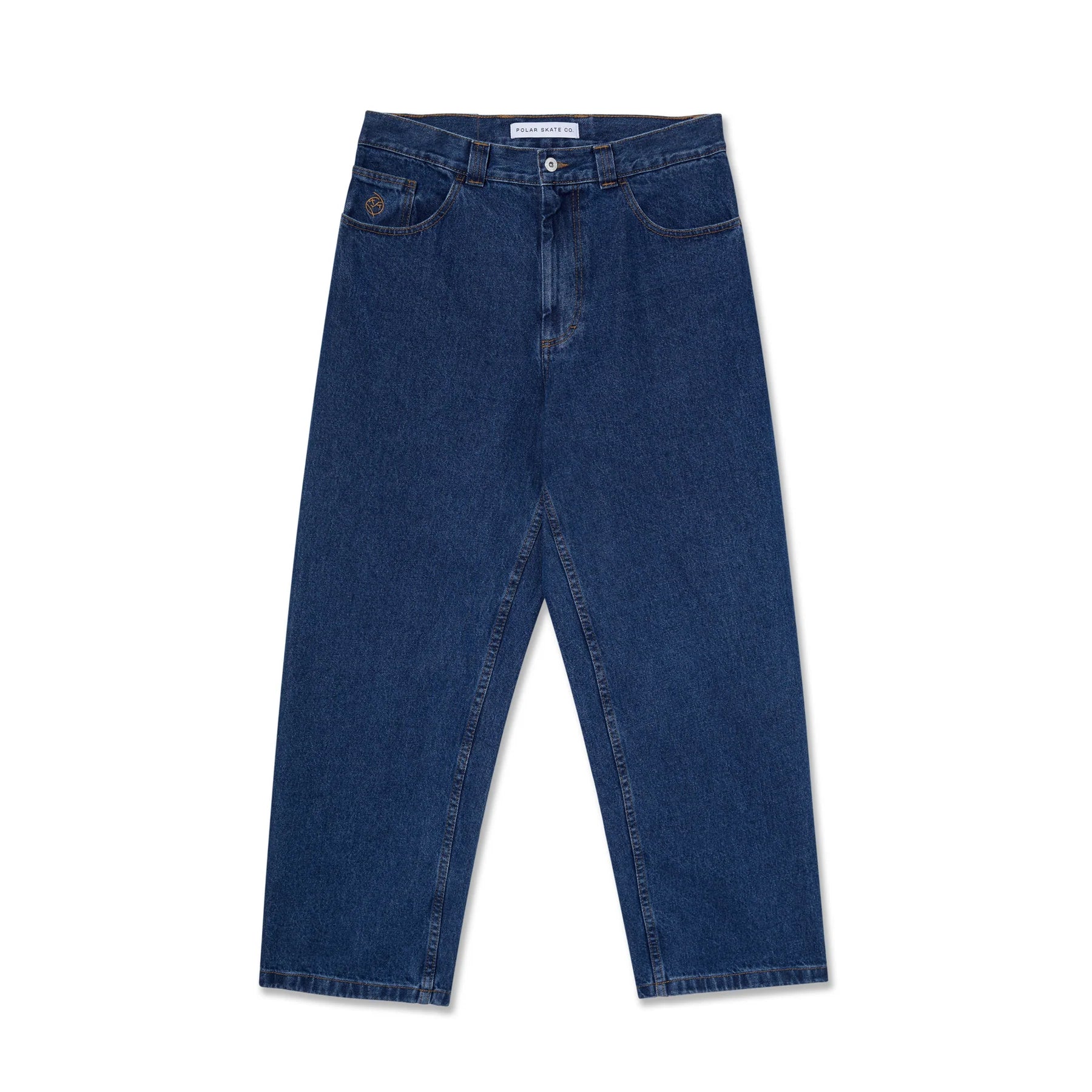 Blue jeans on a white background