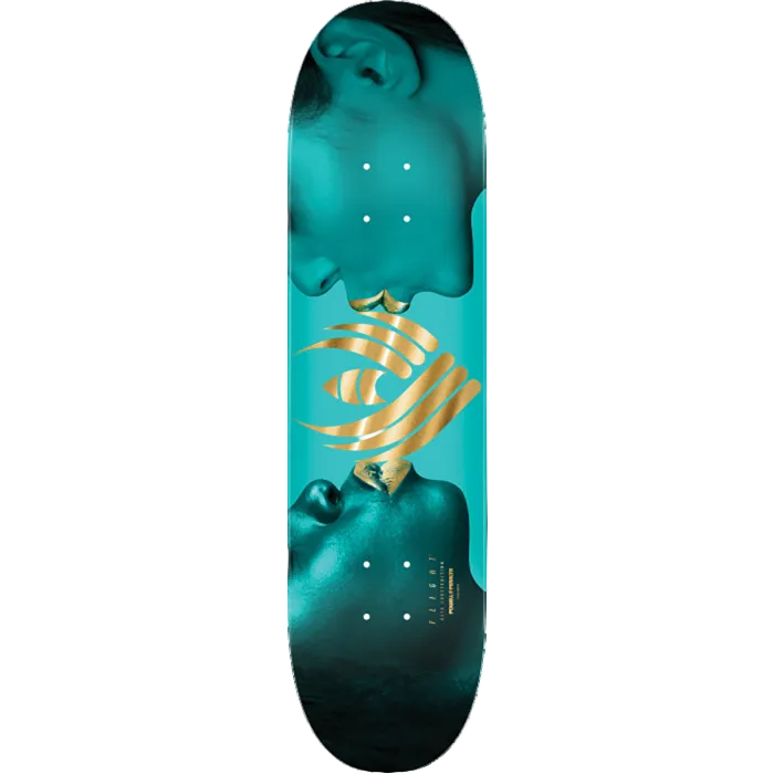 Powell Peralta Skateboard Deck Kiss Turquoise Gold Foil Flight 8.13