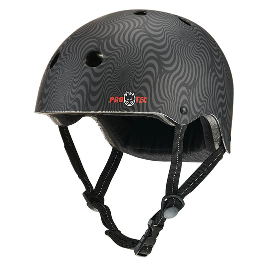 Black patterned helmet with Pro-Tec logo on a white background