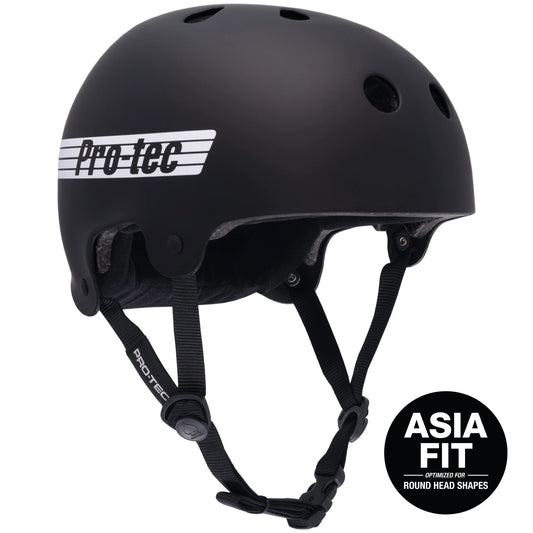 Black helmet with Pro-Tec branding on a white background