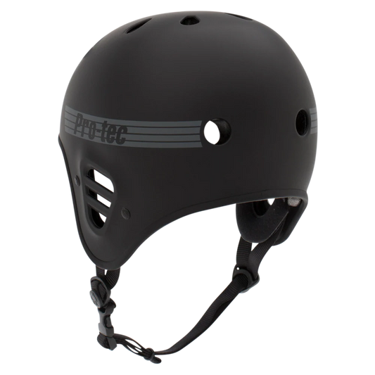 Black helmet with Pro-Tec branding on a white background