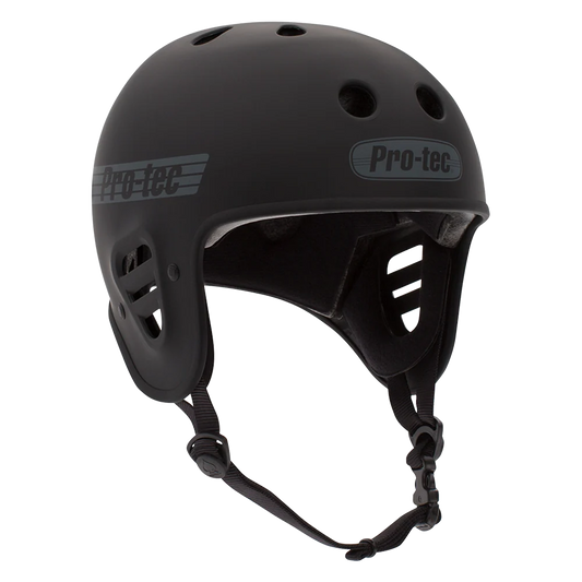 Black helmet with Pro-Tec branding on a white background