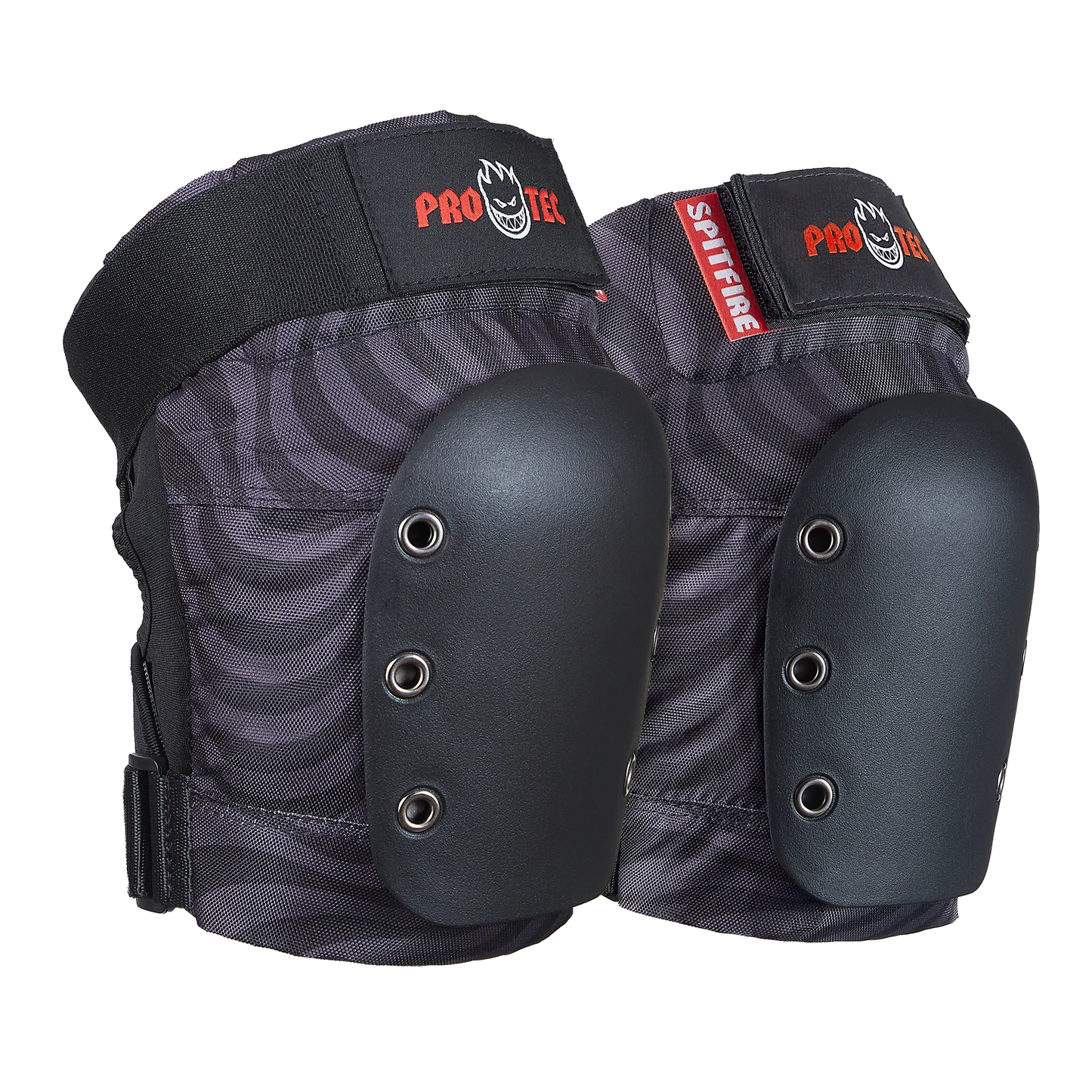 Protec Street Open Back 6 Pack Knee Elbow Wrist Pads Set Black Swirl