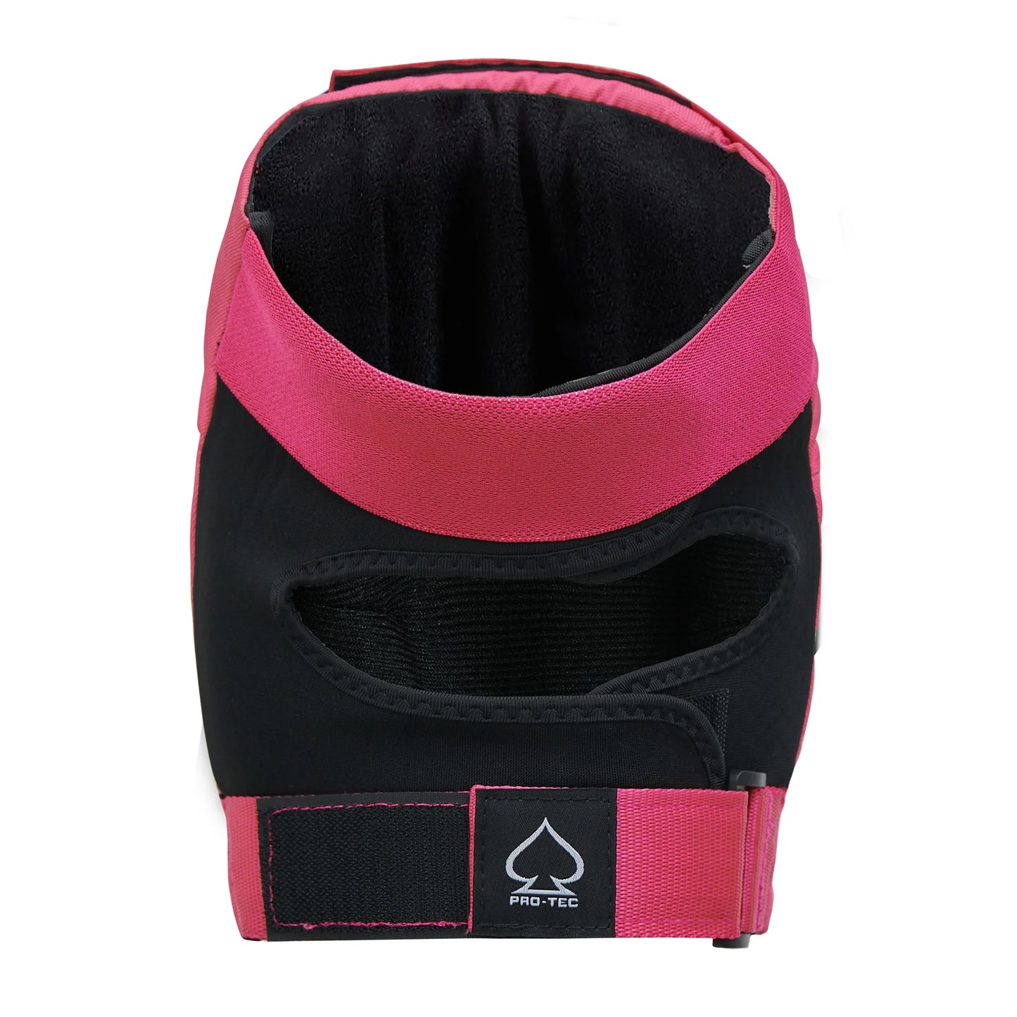 Pink and black knee pad with Pro-Tec logo on a white background