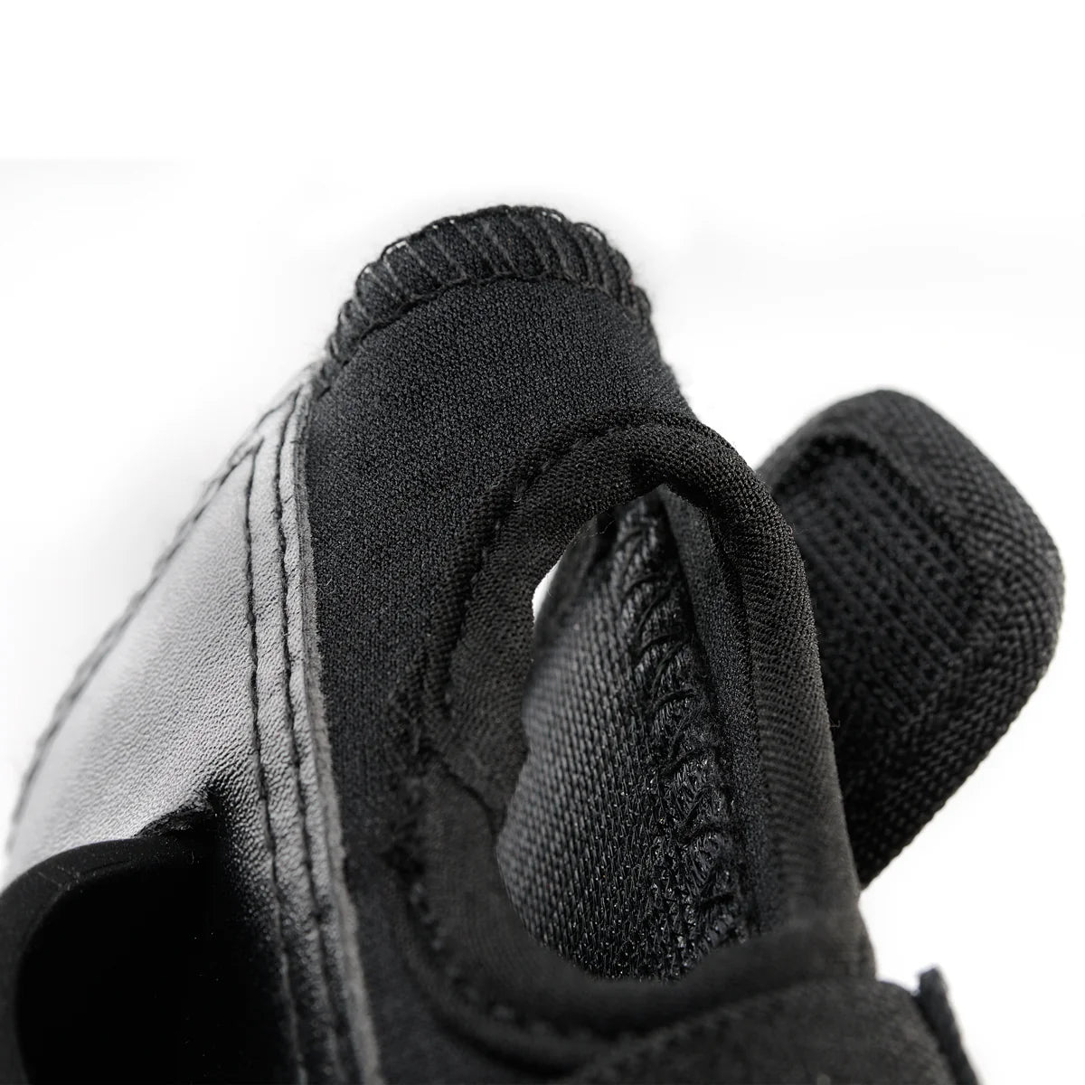 Close-up of a black wrist guard.