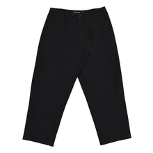 Load image into Gallery viewer, QUASI SKATEBOARDS WARREN TROUSER PANTS BLACK SELECT SKATE SHOP HOUSTON TEXAS SIZE 30 32 34 36 38 ■ Midweight 10oz Twill ■ Baggy Fit, Tapered Leg ■ Pleated Front ■ Damask Woven Label ■ 100% Cotton