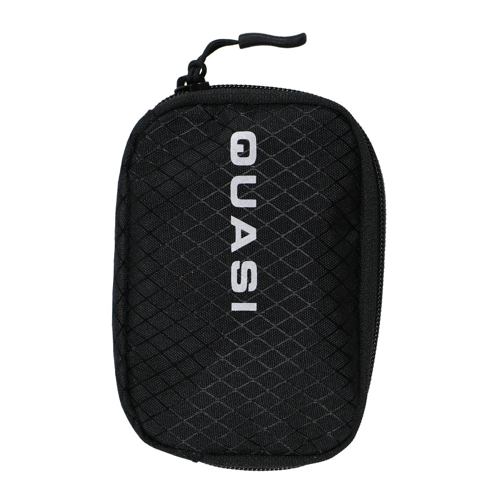 Black hard-shell carrying case with 'QUASI' branding on a white background