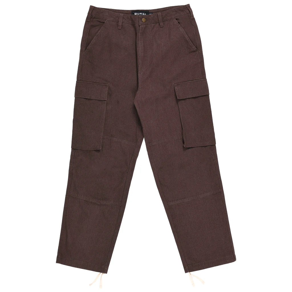 Brown cargo pants on a white background