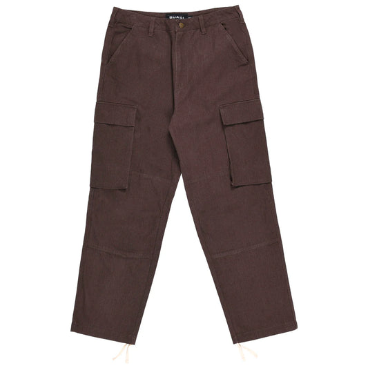 Brown cargo pants on a white background