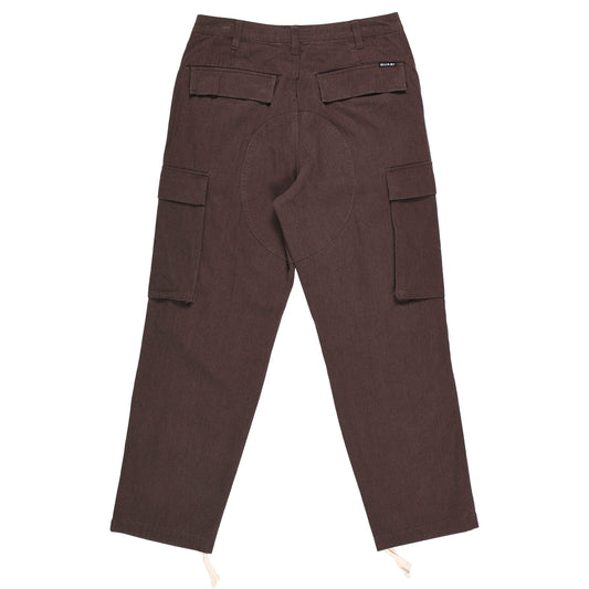 Brown cargo pants on a white background