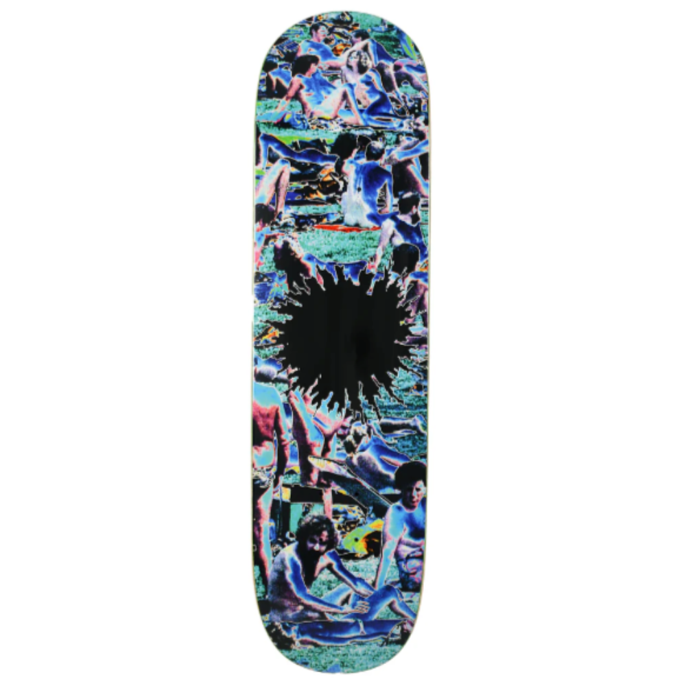 Skateboard deck with people print