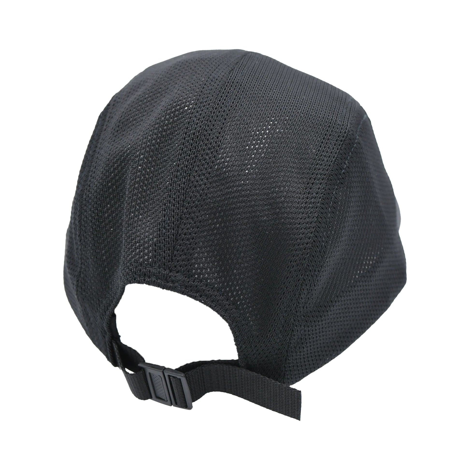 Black HAT with mesh design on a white background