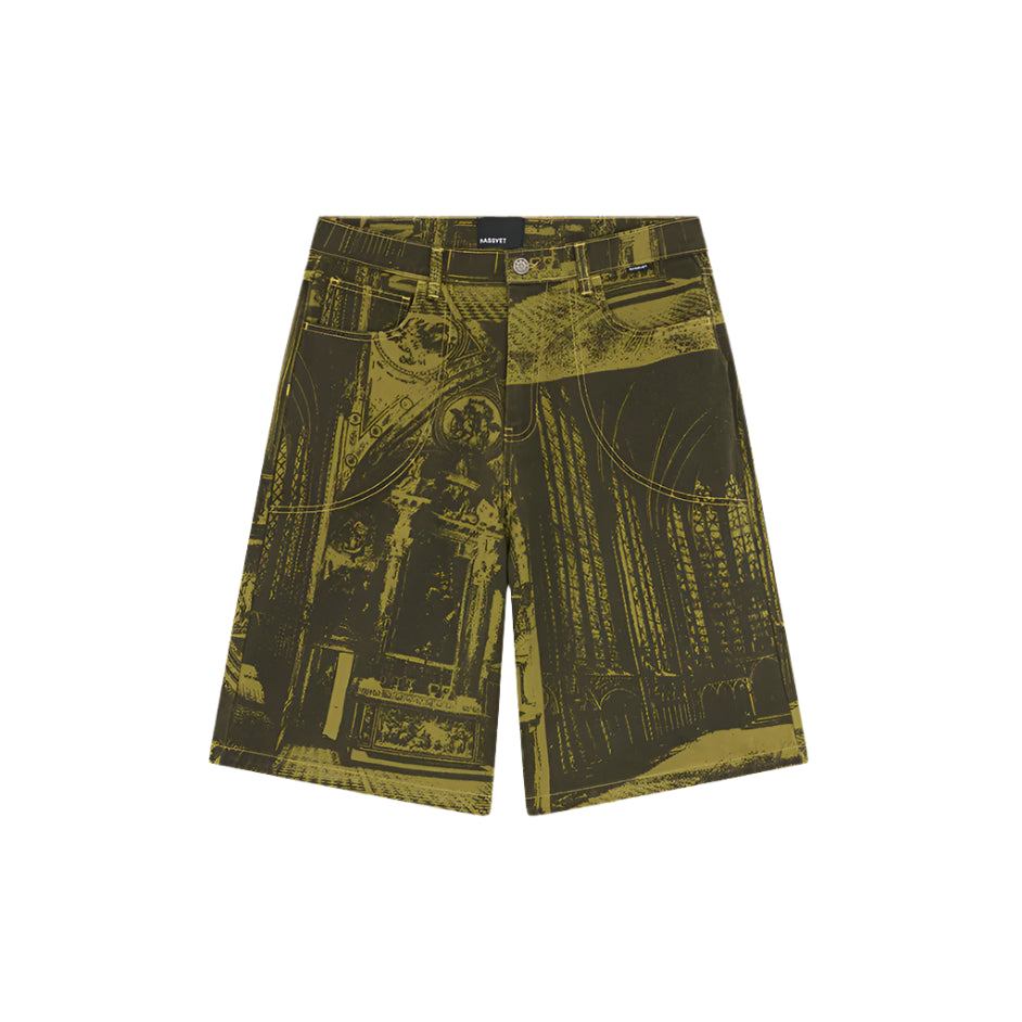 Green baggy mens shorts