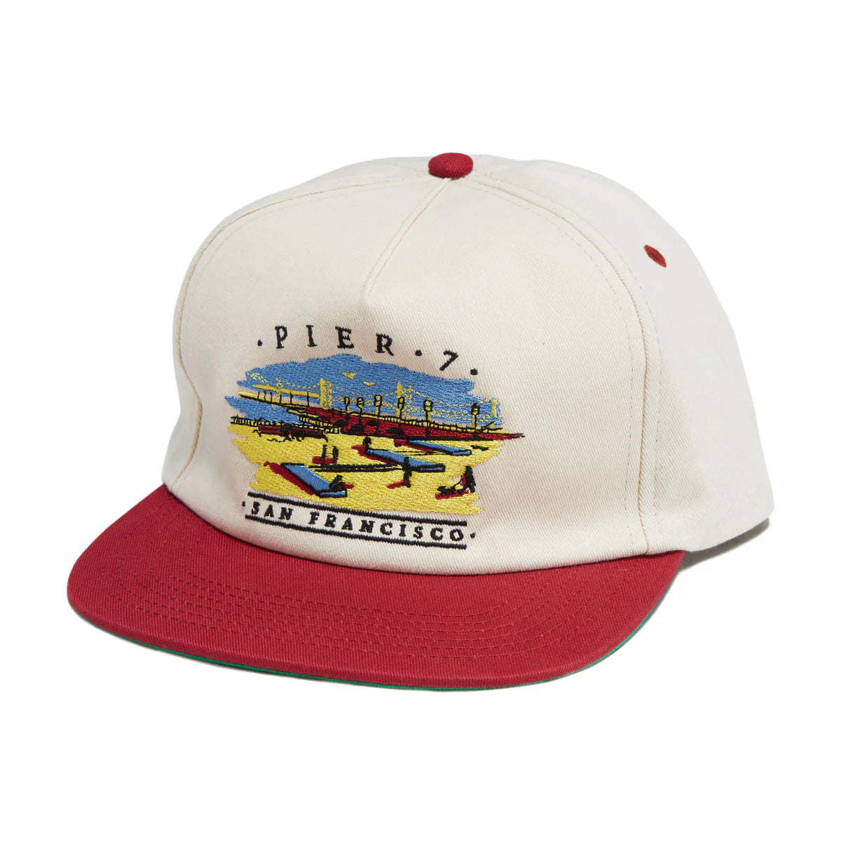 Cap with Pier 7 San Francisco design on a white background