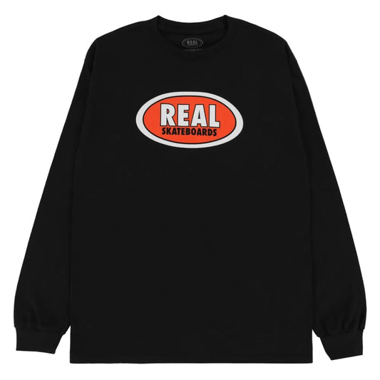 Real Shirt Oval Logo Long Sleeve Black Orange