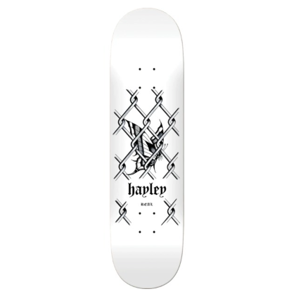 skateboard deck white black