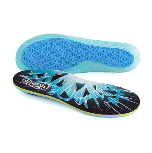 Insole with blue sole on a white background